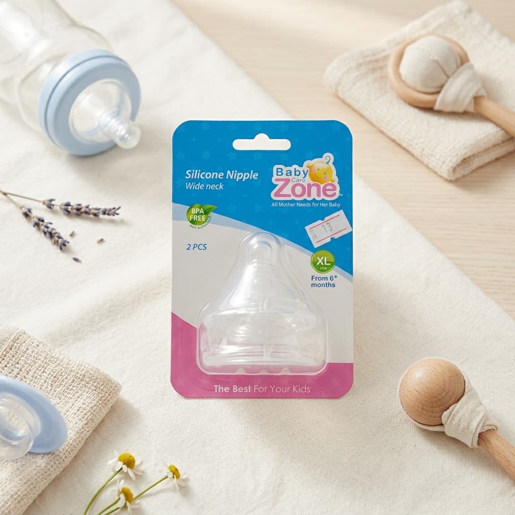 Wide Neck Silicone Feeding Nipple - 1