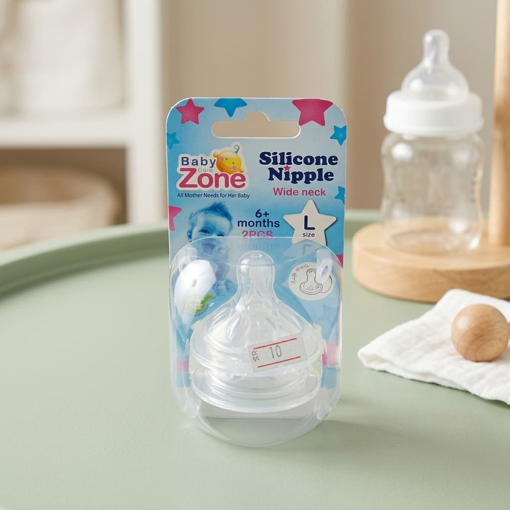 Baby Care Zone Wide Neck Silicone Feeding Nipple - 1