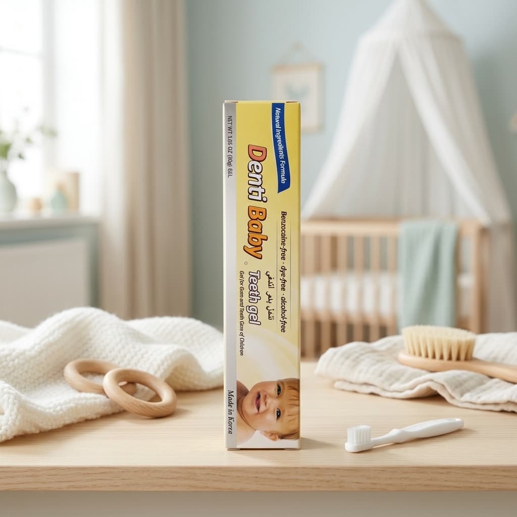 بچوں کے دانت نکلنے کے عمل اور مسوڑھوں و دانتوں کی دیکھ بھال کے لیے Denti Baby جیل - 1