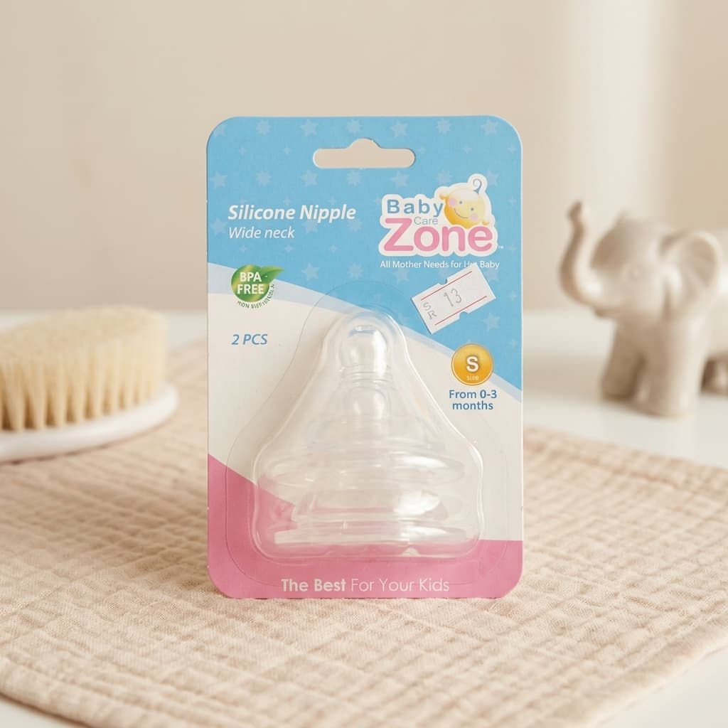 Wide Neck Silicone Feeding Nipple - 1