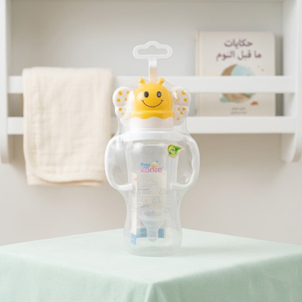 Zorex Baby Feeding Bottle with Handles and Bee-Shaped Cap - 1