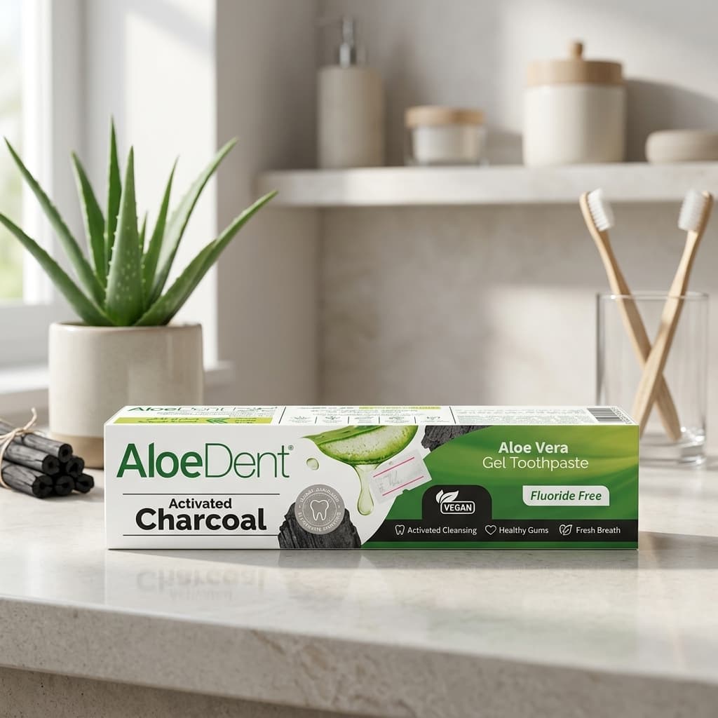 AloeDent Toothpaste with Aloe Vera and Activated Charcoal - 1