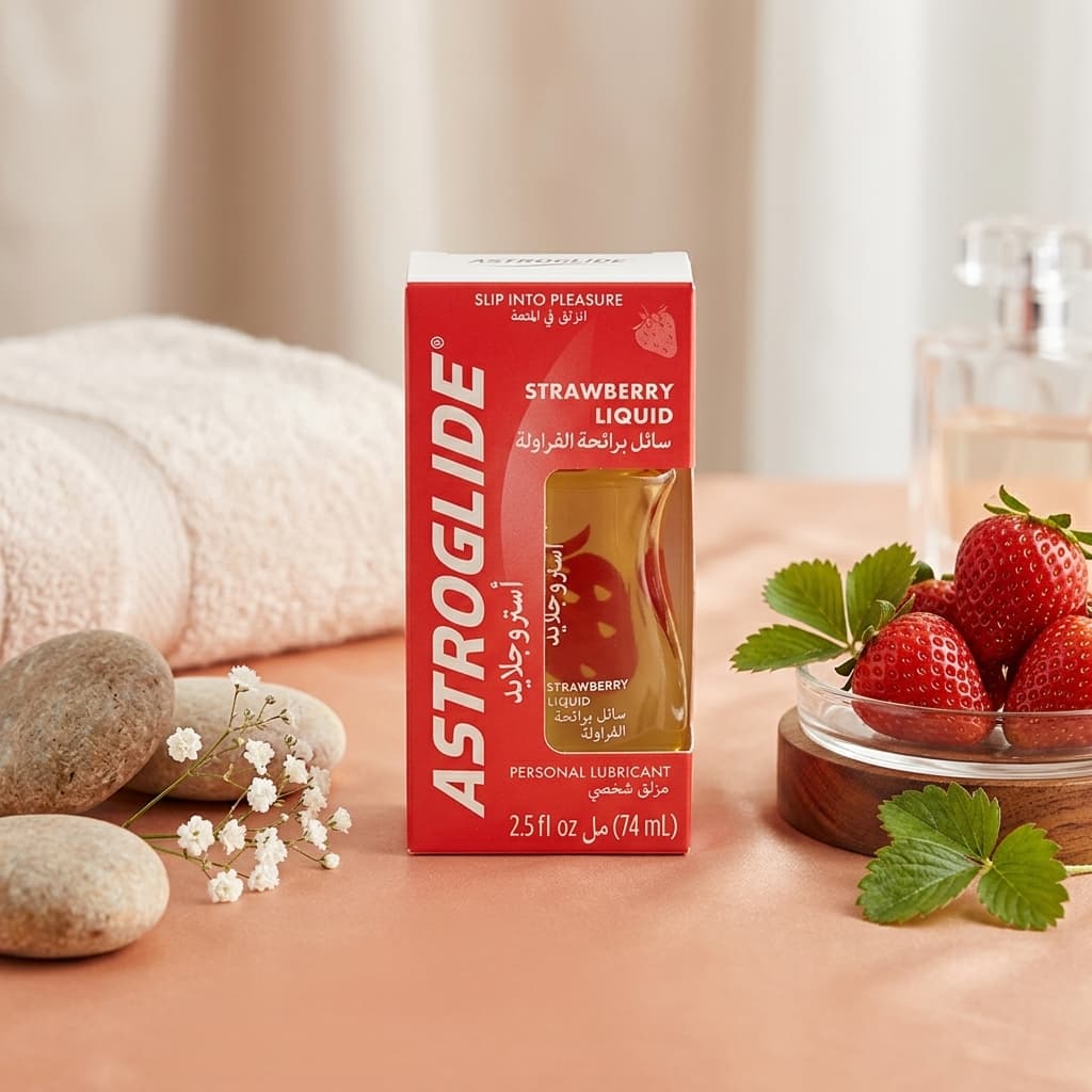 ASTROGLIDE Strawberry Scented and Flavored Liquid Personal Lubricant - 1